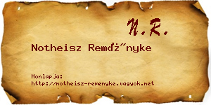 Notheisz Reményke névjegykártya